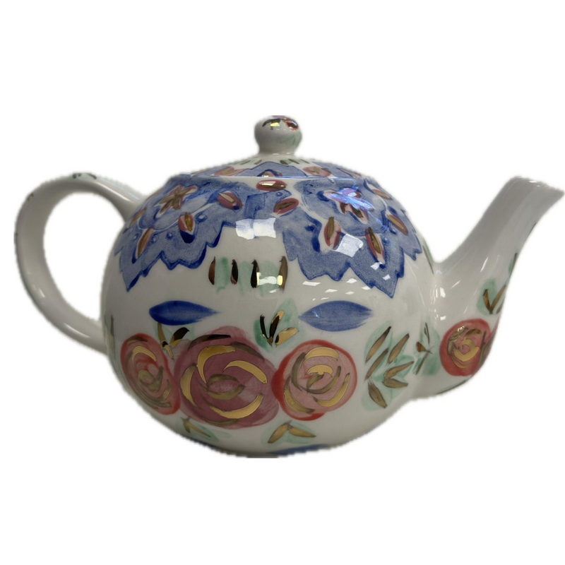 Blue floral single teapot