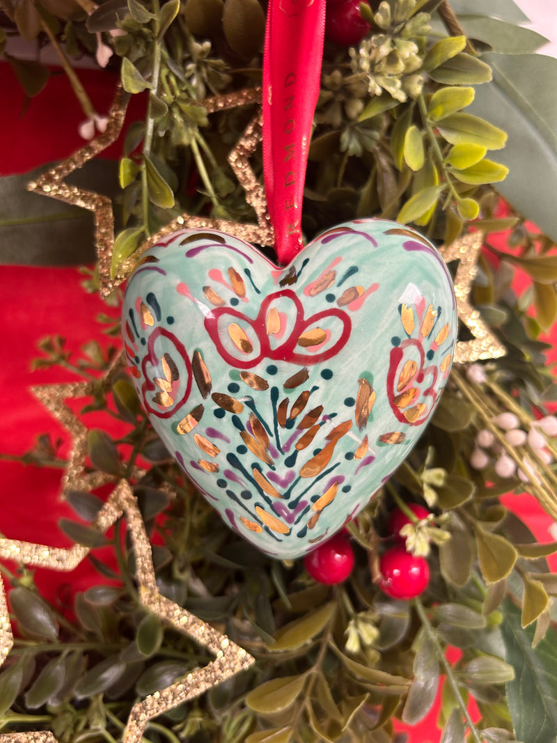 Heart-Shaped Bauble - Flowers