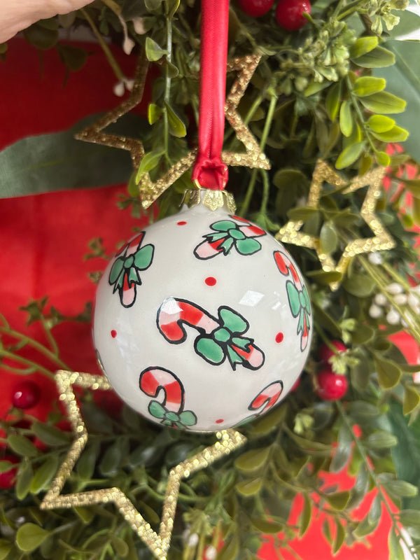 Candy Cane Delight Bauble