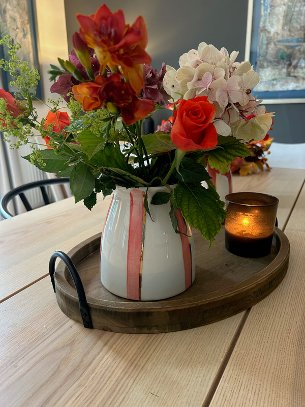 Coral Stripe Vase