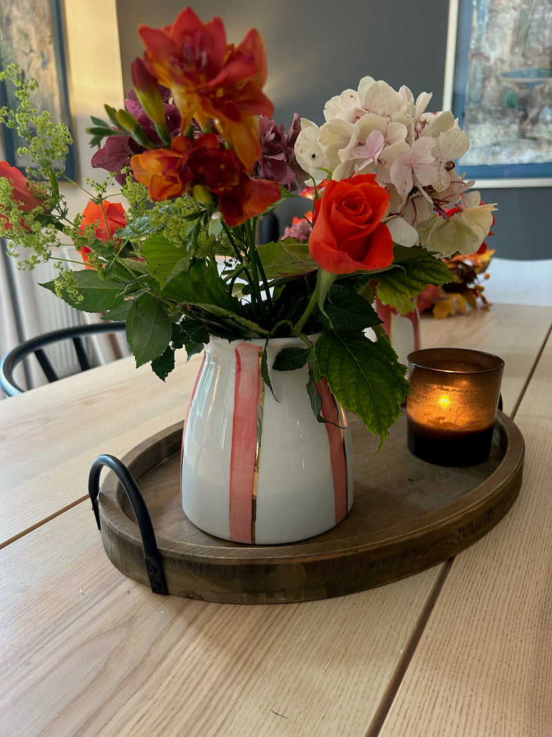 Coral Stripe Vase