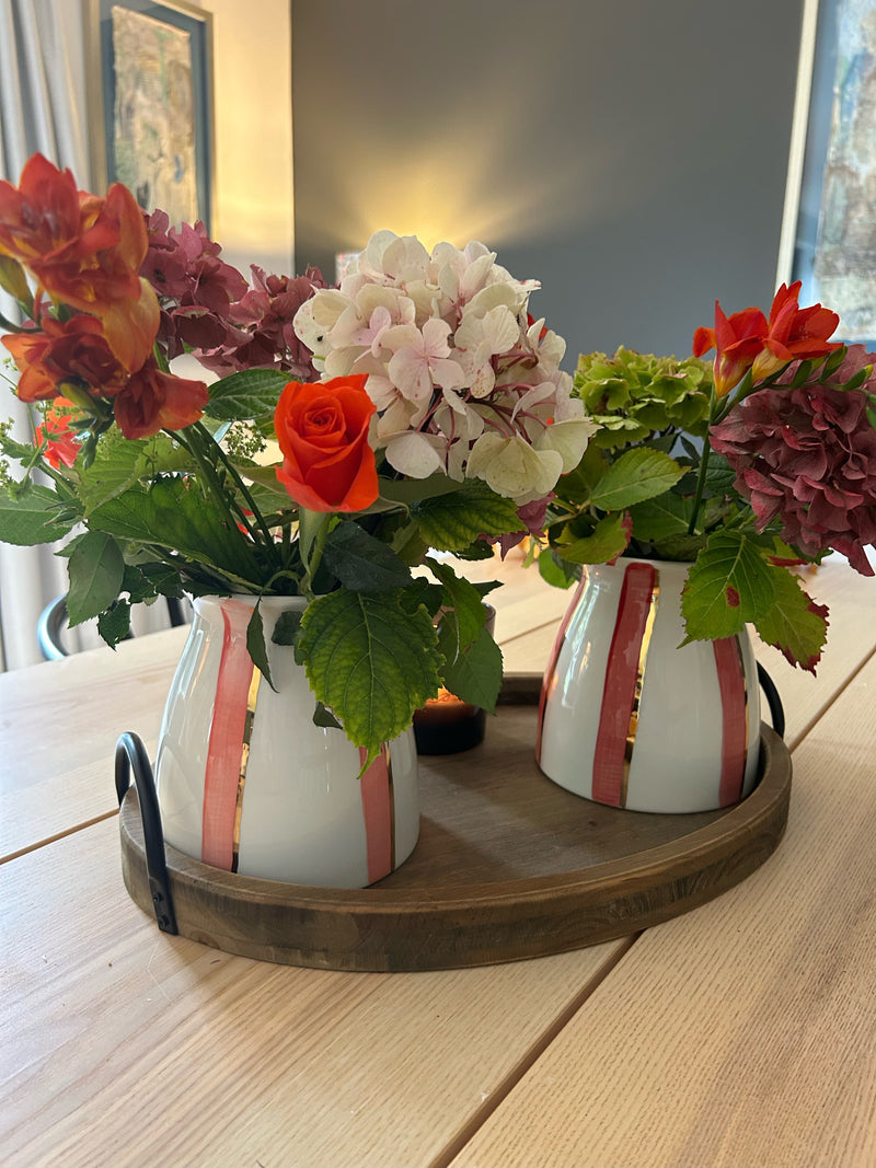 Coral Stripe Vase