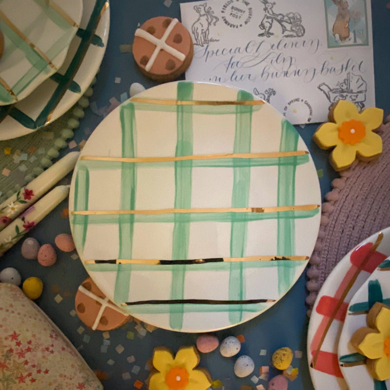 Candy Stripe Mint Breakfast Plate