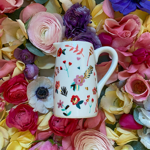 Small Ditzy Floral Flower Jug