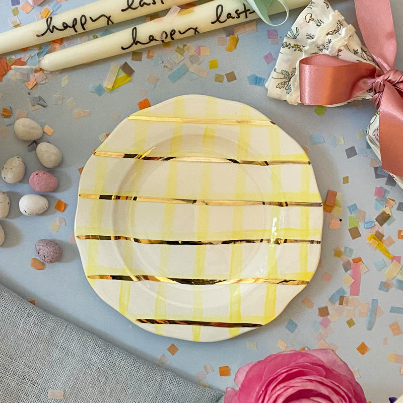 Candy Stripe Yellow Side Plate