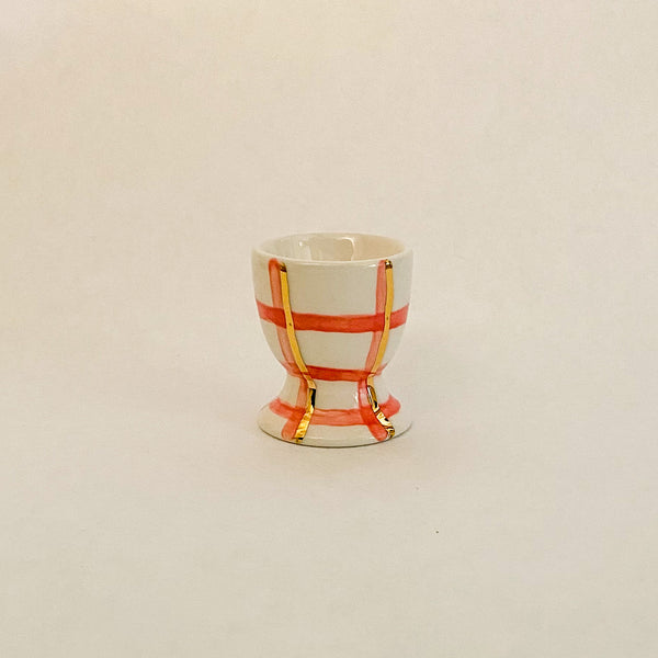 Candy Stripe Coral Egg Cup