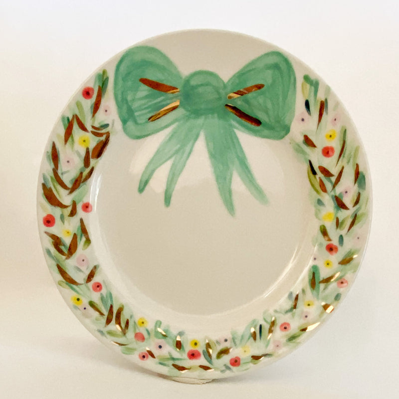 Spring Wreath Mint Breakfast Plate