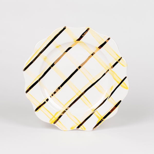 Candy Stripe Yellow Dessert Plate