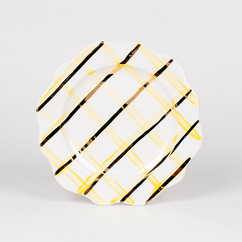 Candy Stripe Yellow Dessert Plate